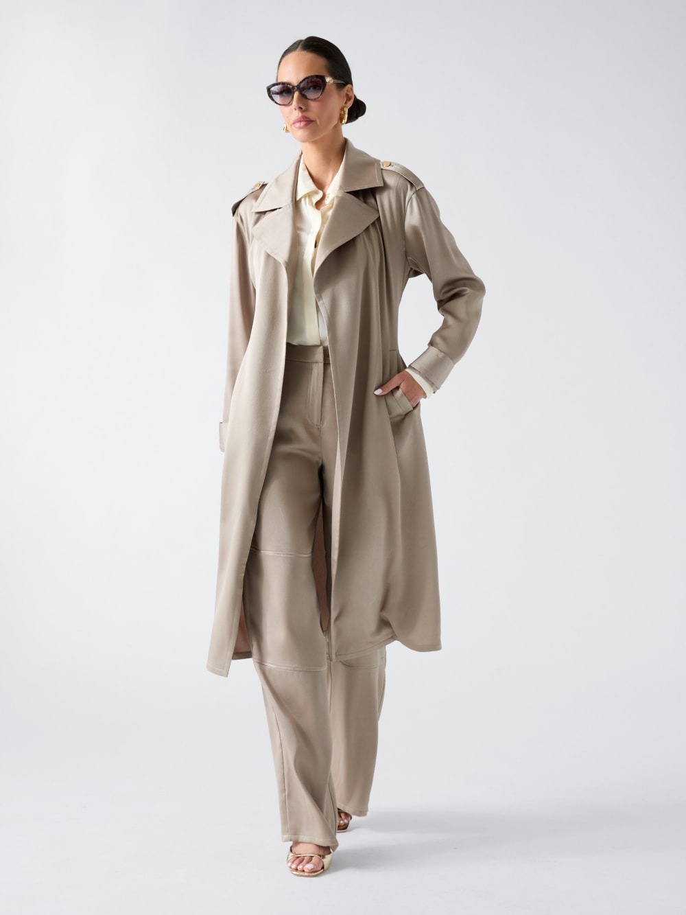 Eva Satin Trench Coat - Guess