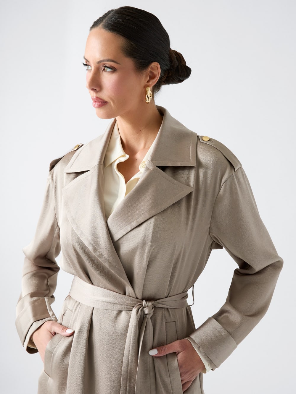 Eva Satin Trench Coat - Guess