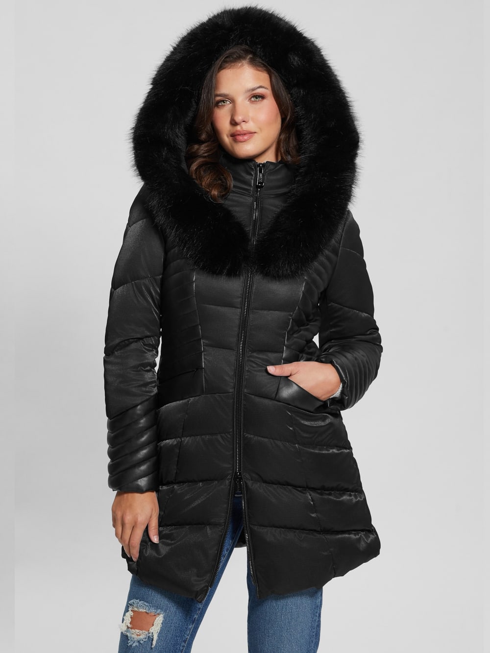 Oxana Hooded Puffer Coat - Guess