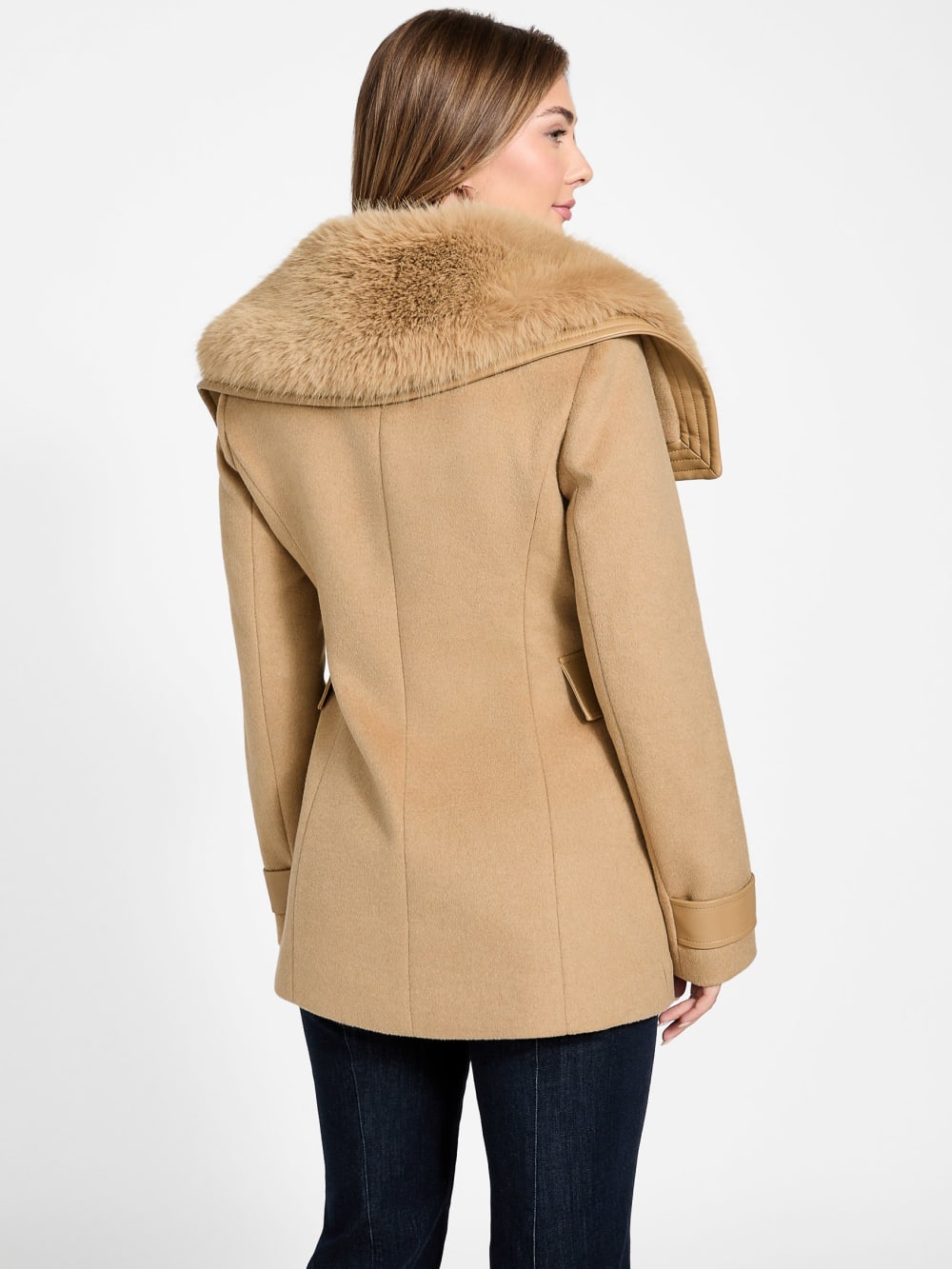 Lilia Faux-Fur Collar Coat - Guess