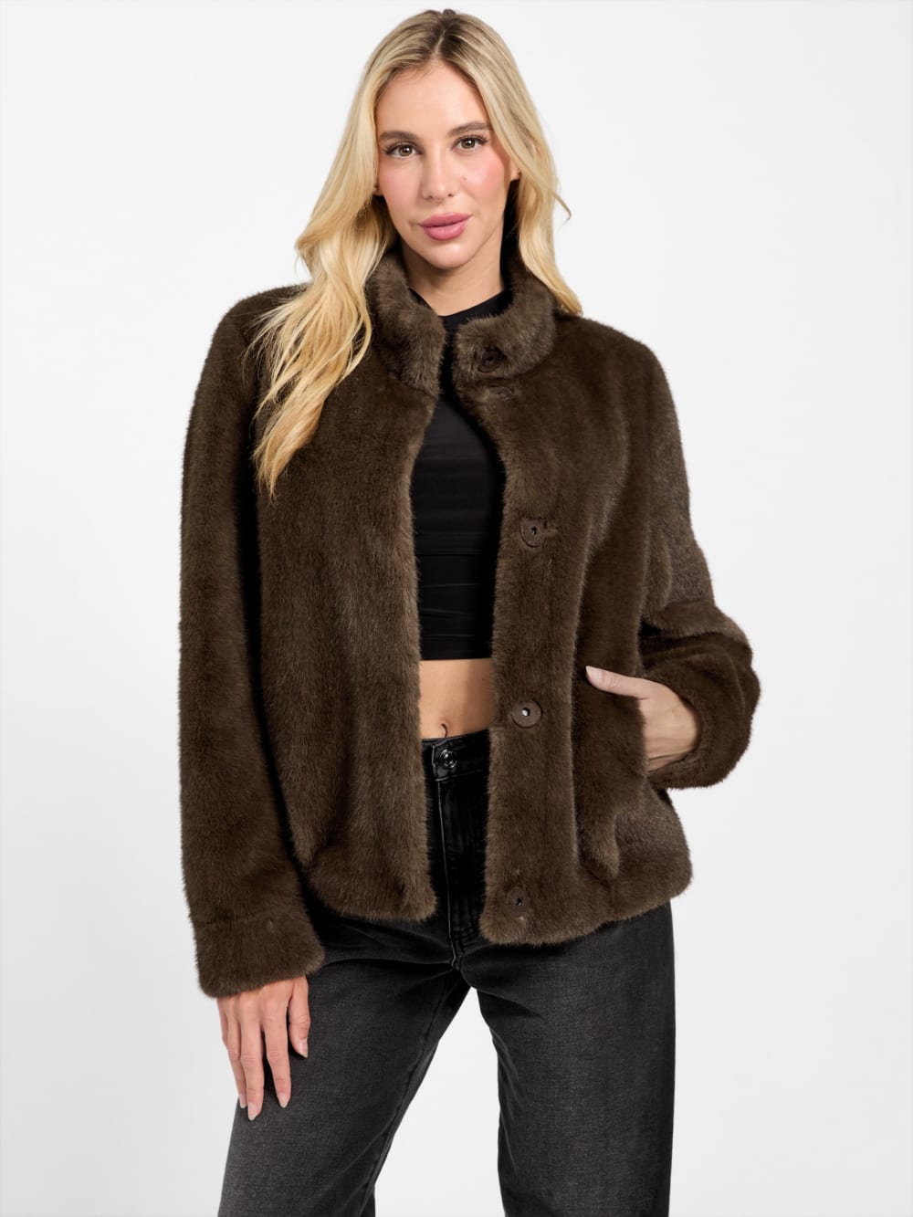 Luna Faux-Fur Jacket - Guess