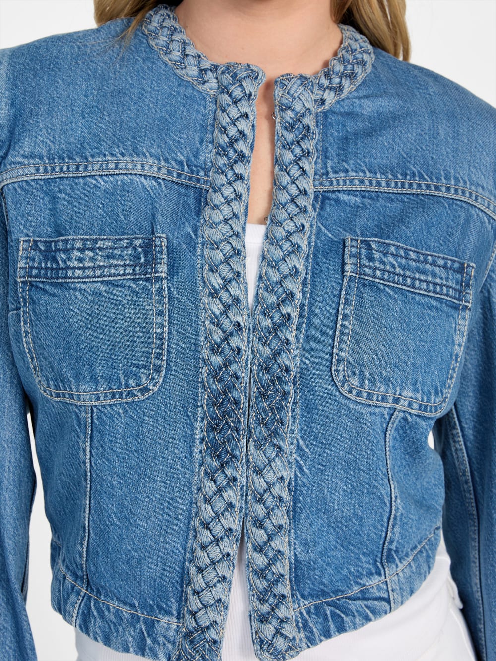 Eco Featherweight Juliana Braided Denim Jacket - Guess