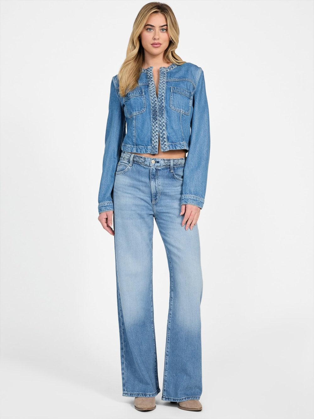 Eco Featherweight Juliana Braided Denim Jacket - Guess