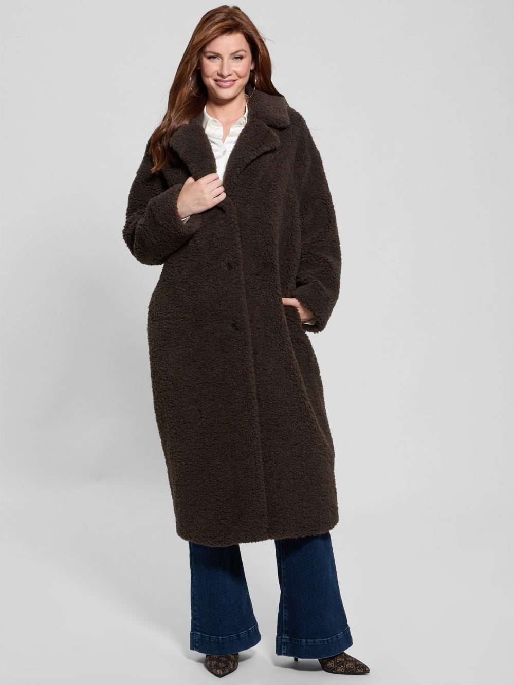 Eco Alina Teddy Longline Coat - Guess