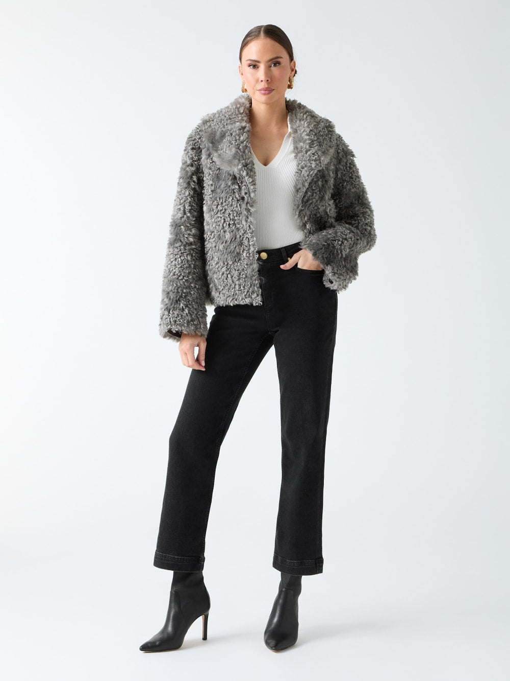 Margot Longline Faux-Fur Coat - Guess