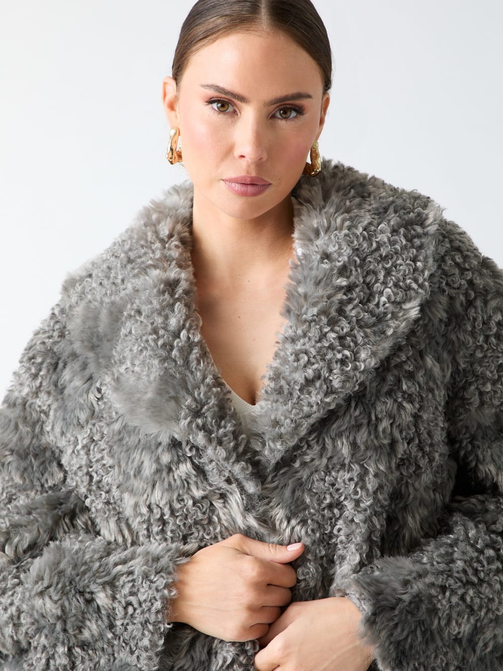 Margot Longline Faux-Fur Coat - Guess