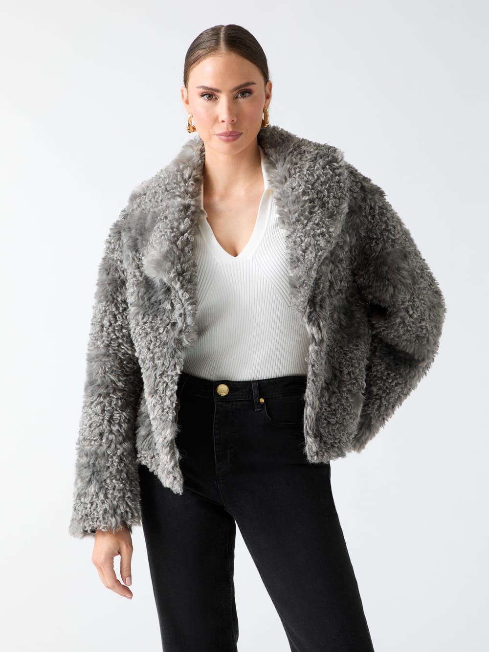 Margot Longline Faux-Fur Coat - Guess