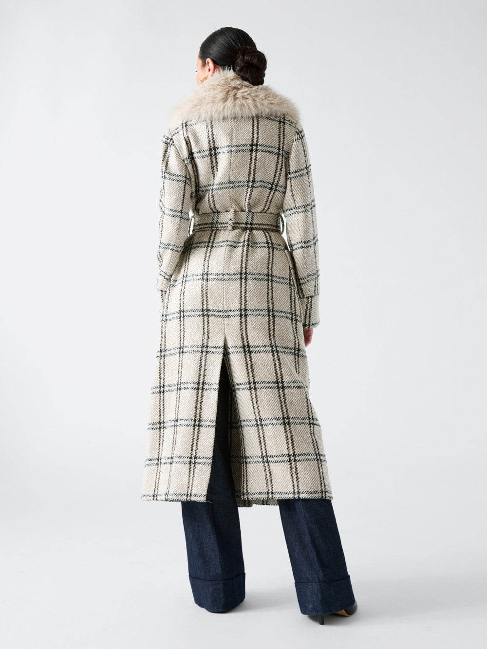 Charlize Sequin Plaid Wrap Coat - Guess