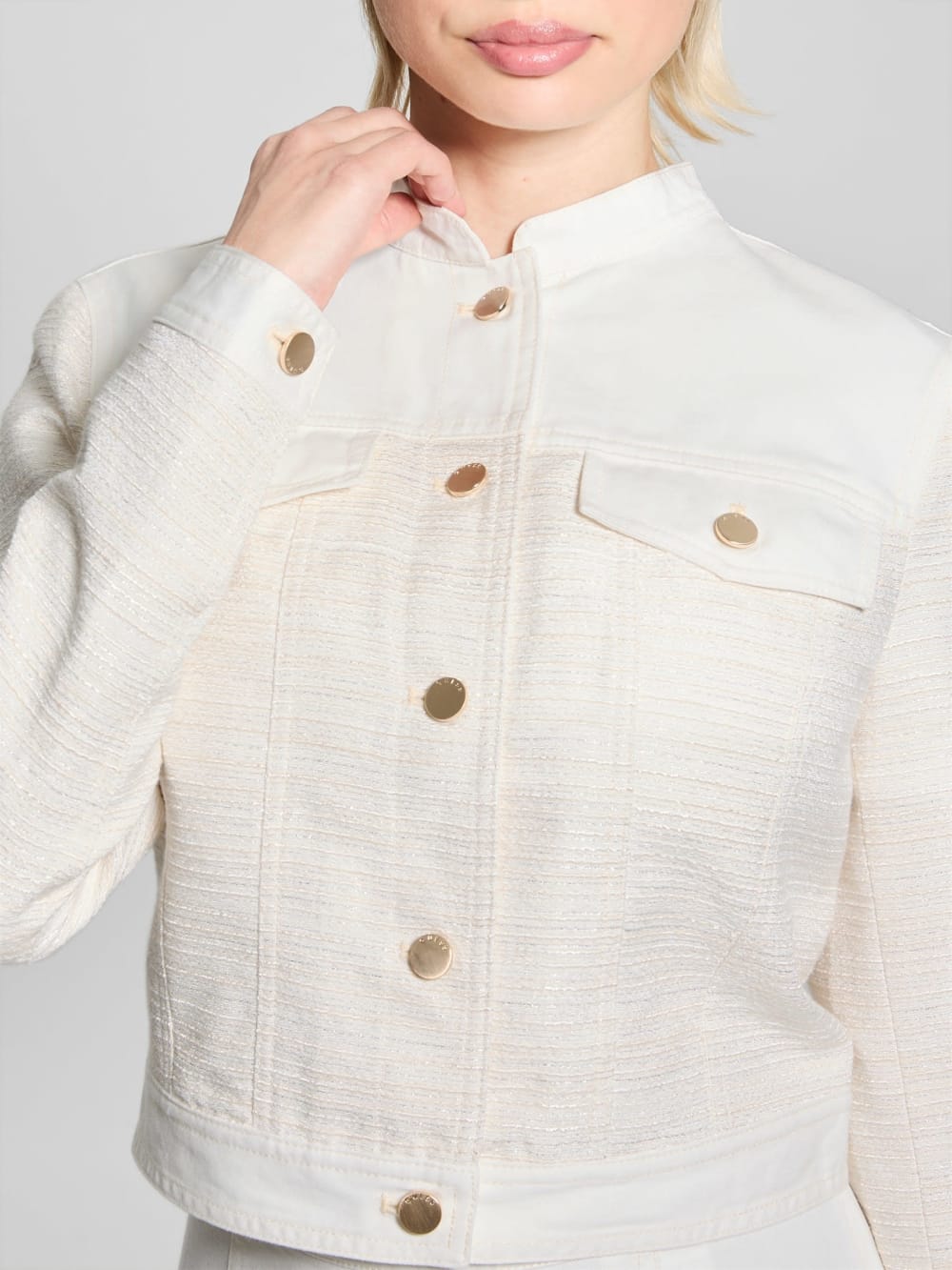 Elsie Tweed and Denim Jacket - Guess