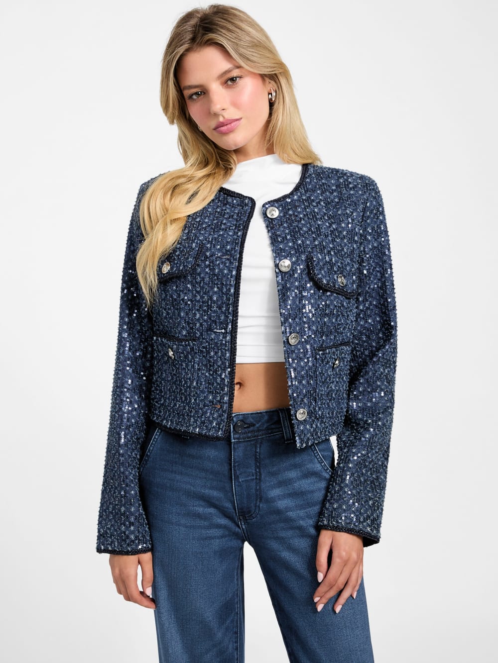 Elisa Sequin Denim Jacket - Guess
