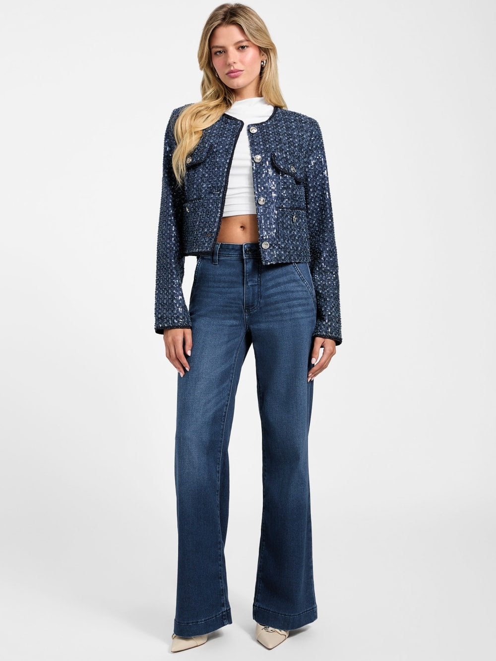 Elisa Sequin Denim Jacket - Guess