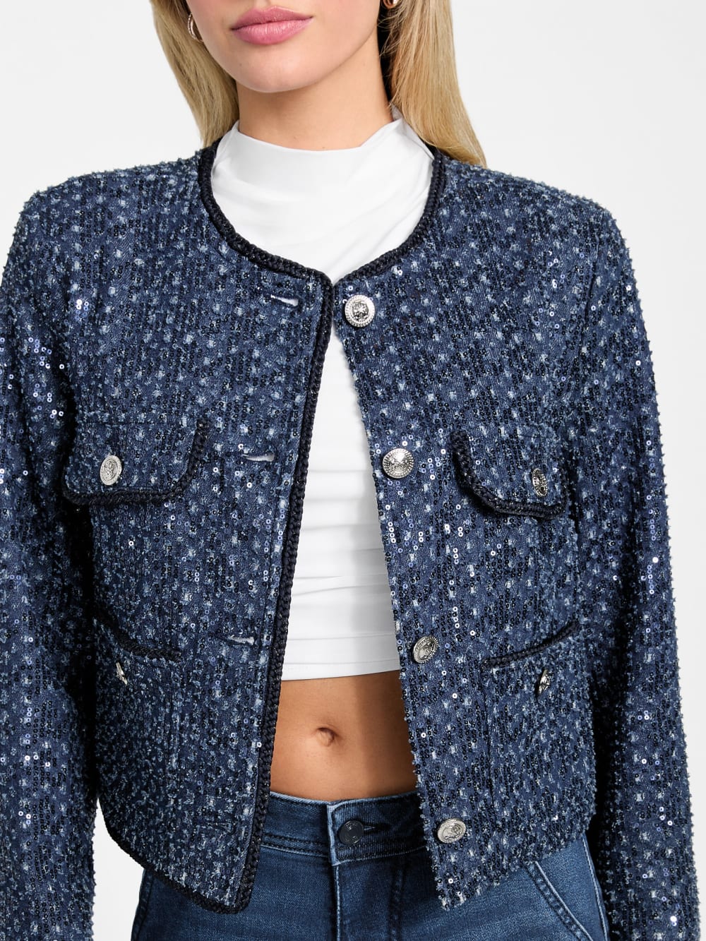 Elisa Sequin Denim Jacket - Guess