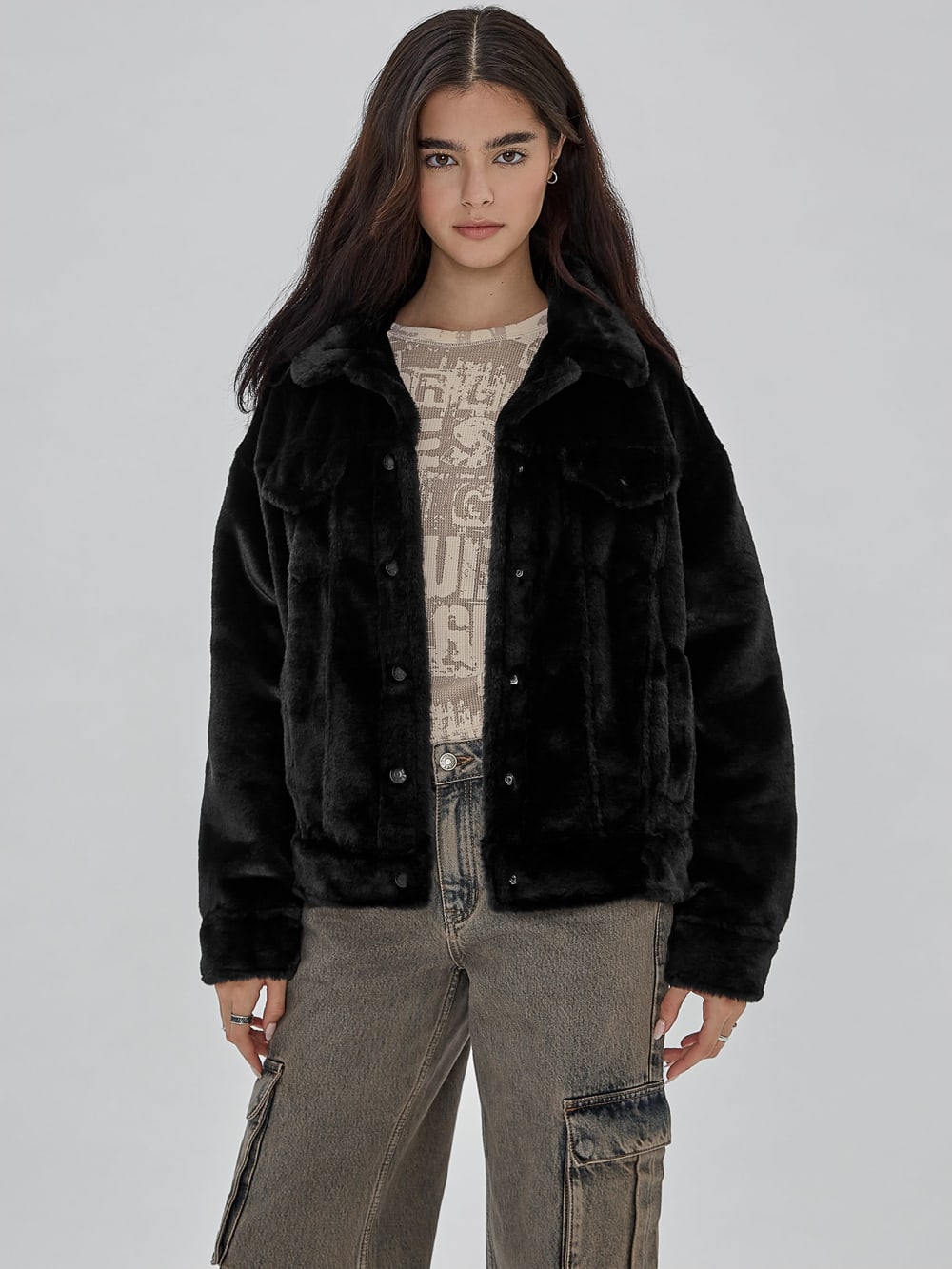 GUESS Originals Oversized Fur Jacket - Guess