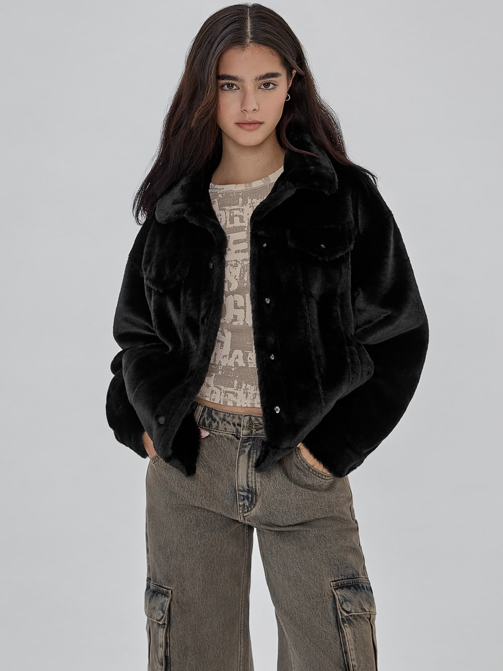 GUESS Originals Oversized Fur Jacket - Guess
