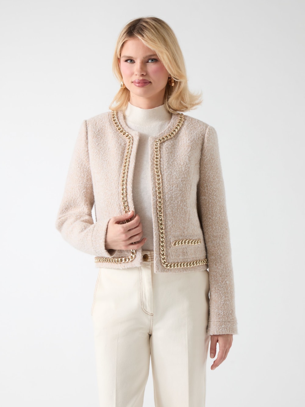 Helene Cropped Tweed Jacket - Guess