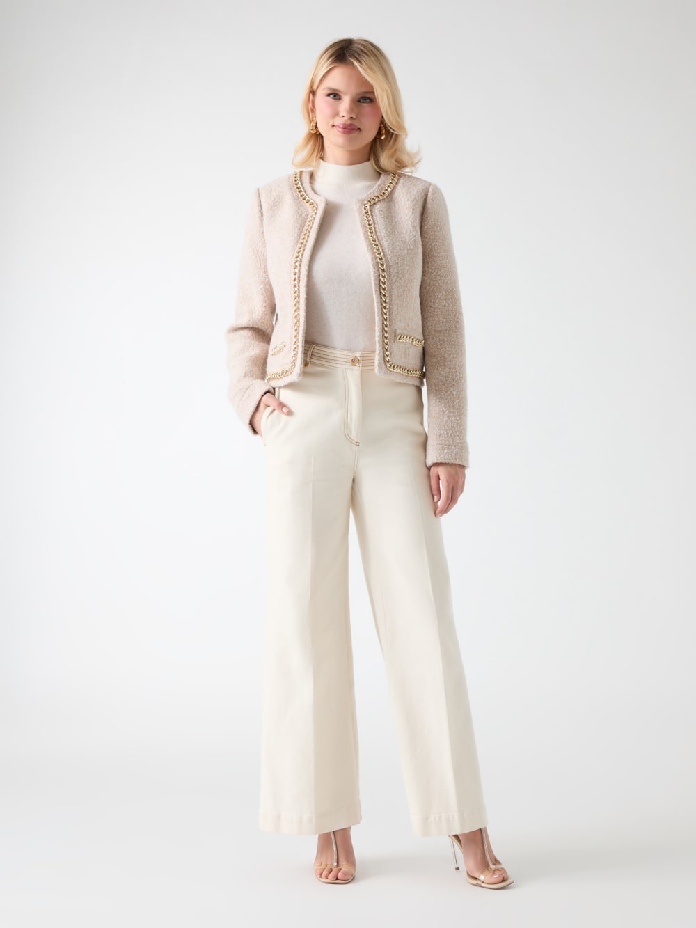 Helene Cropped Tweed Jacket - Guess