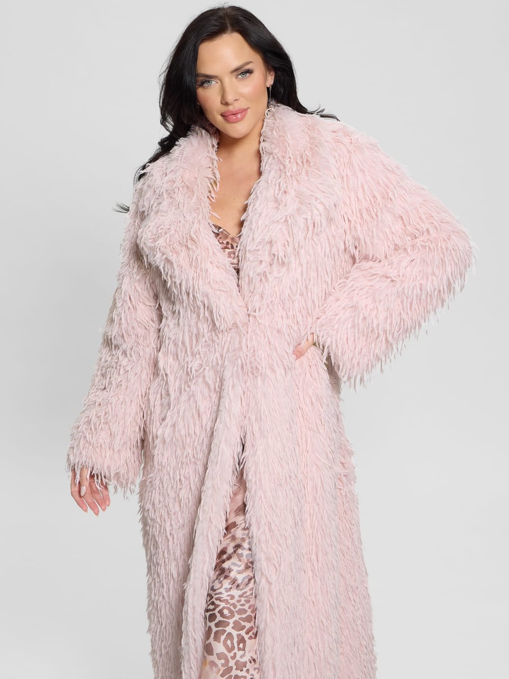 Fenix Faux-Fur Longline Coat - Guess