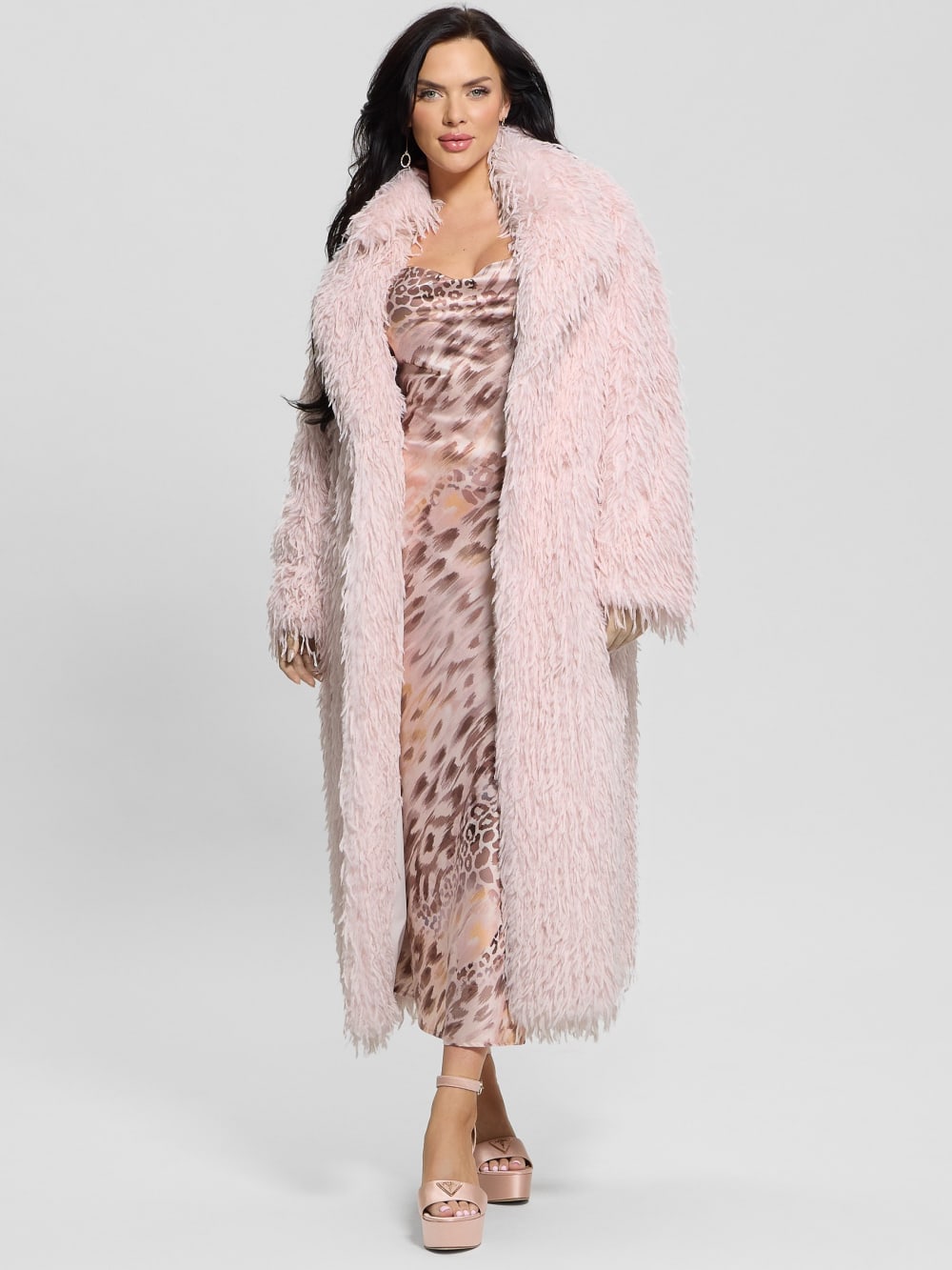 Fenix Faux-Fur Longline Coat - Guess