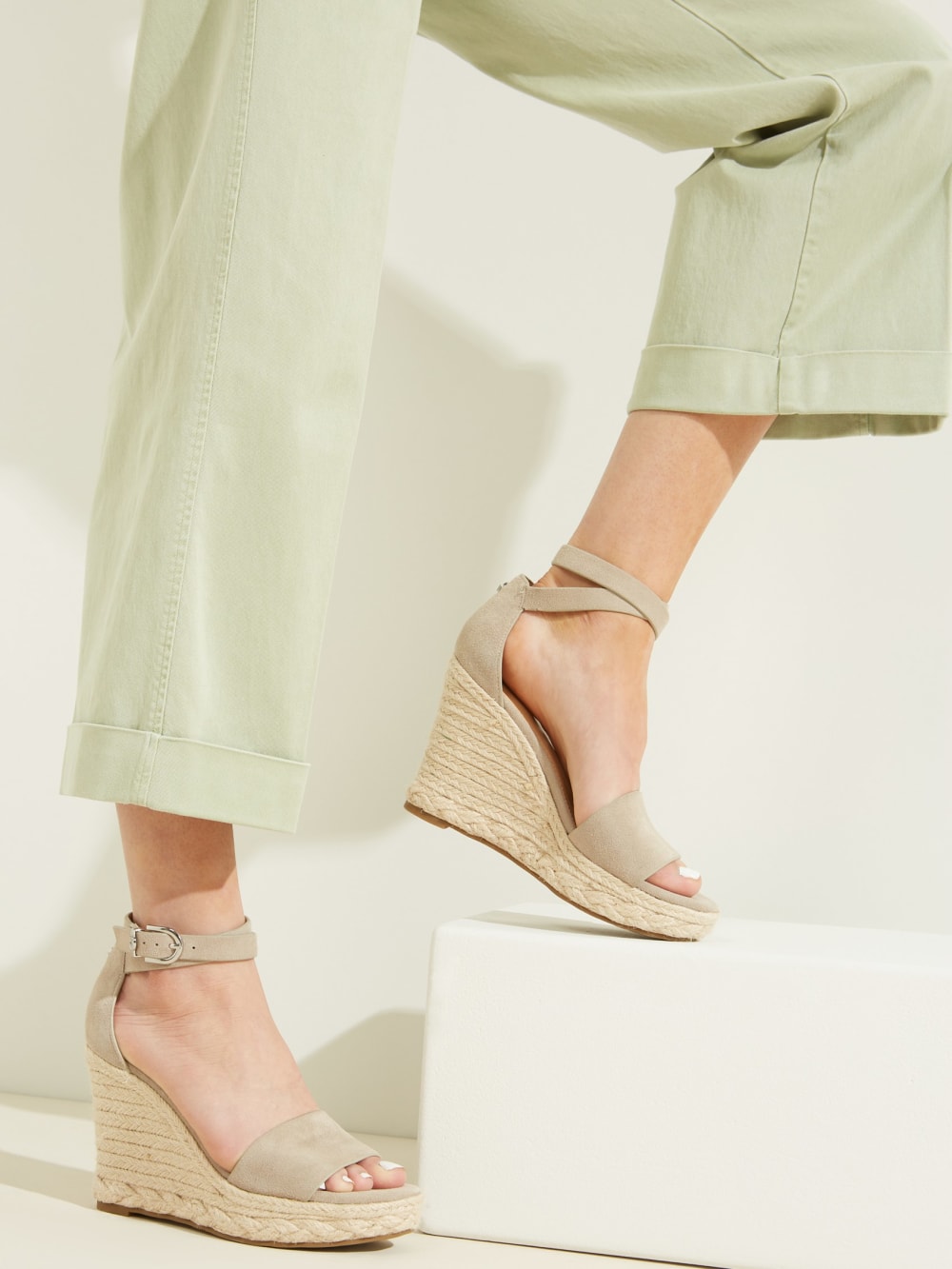Hidy Suede Espadrille Wedges - Guess