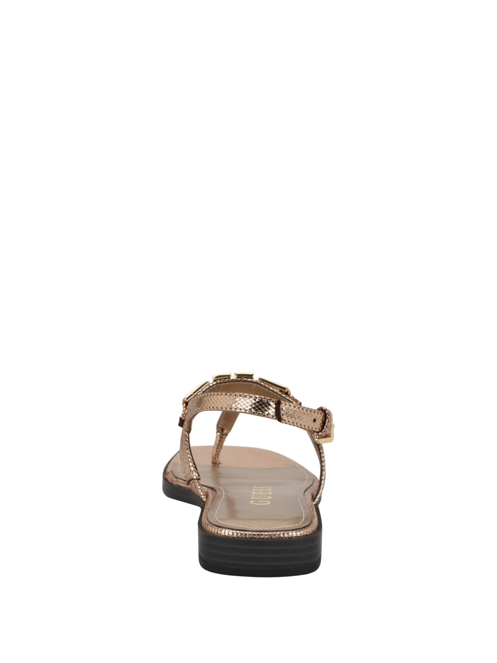 Reality Metallic T-Strap Sandals - Guess