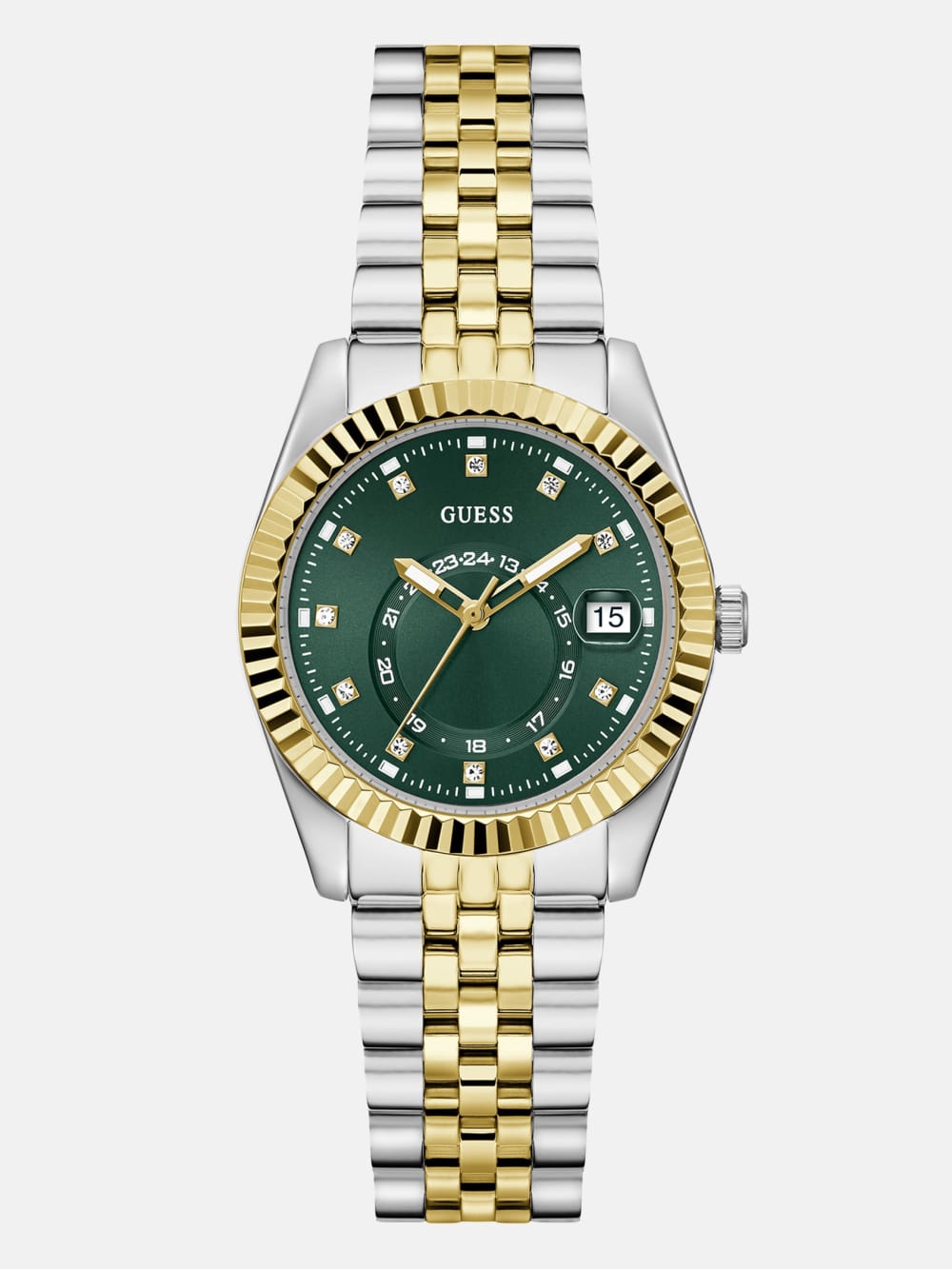Two-Tone and Green Multifunction Watch - Guess