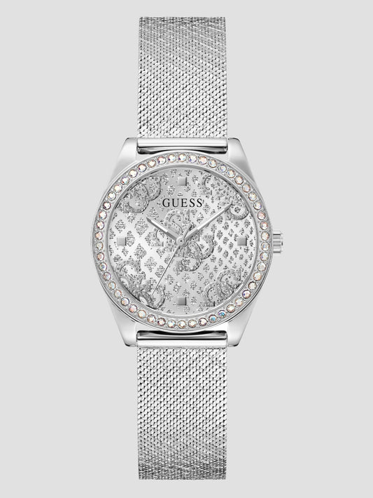 Silver-Tone Mesh Analog Watch - Guess
