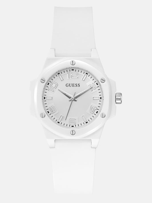 White Analog Silicon Watch - Guess