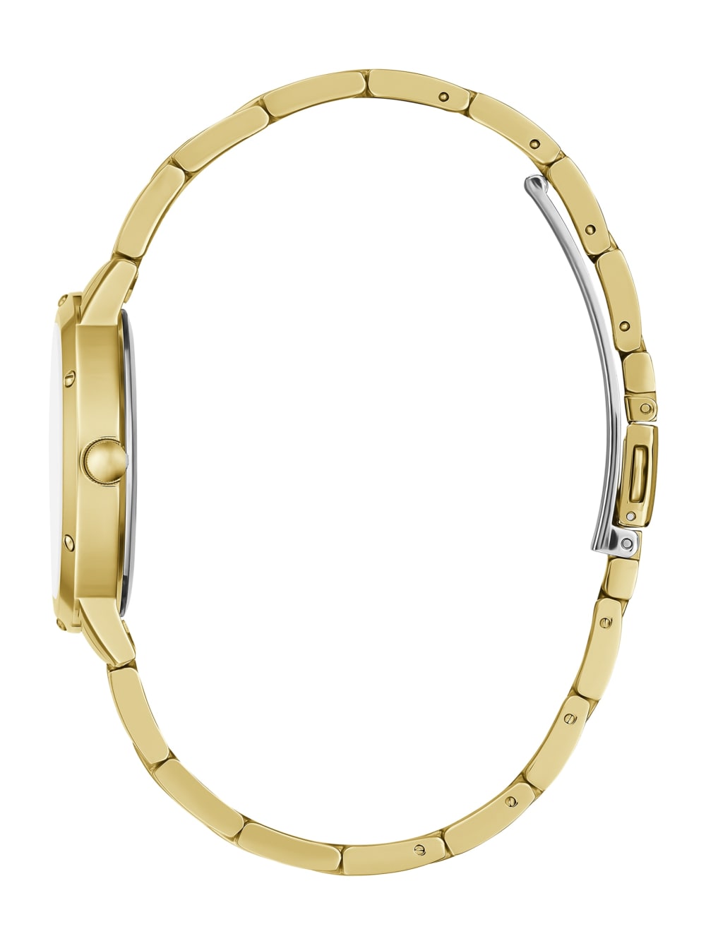 Gold-Tone and Navy Round Analog Watch - Guess