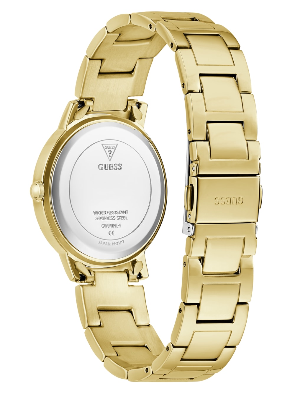 Gold-Tone and Navy Round Analog Watch - Guess