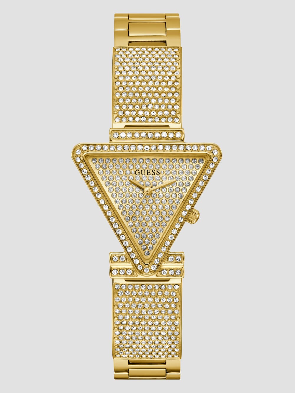 Gold-Tone Crystal Triangle Analog Watch - Guess