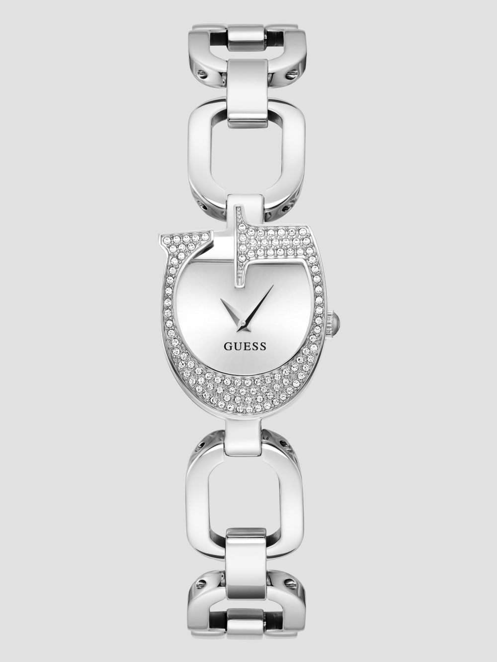 Silver-Tone Crystal Analog Watch - Guess