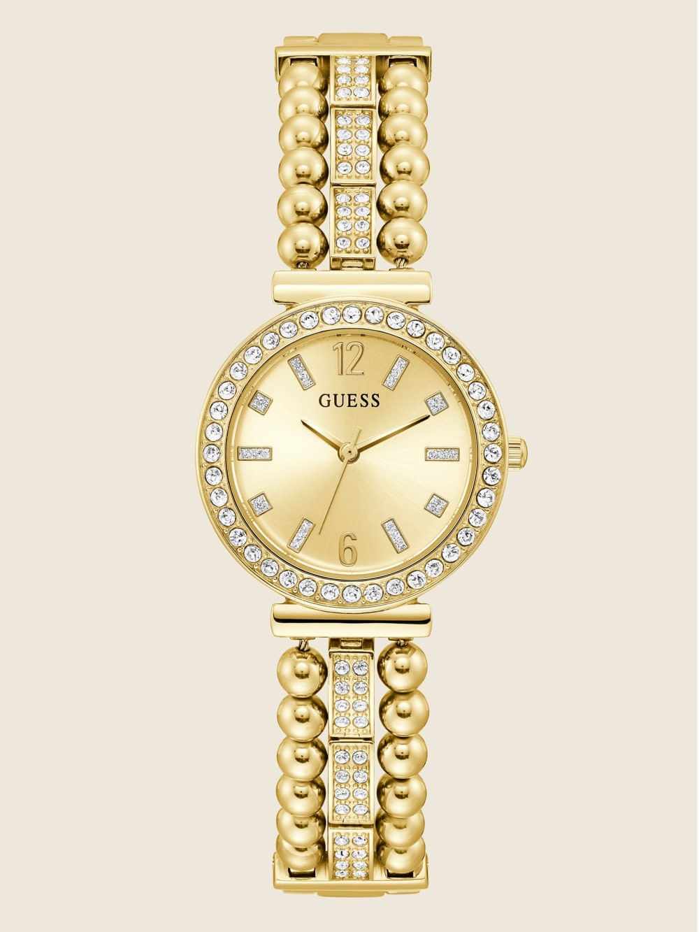 Gold-Tone and Rhinestone Analog Watch - Guess