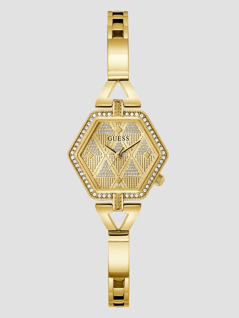 Gold-Tone Hexagon Analog Watch - Guess