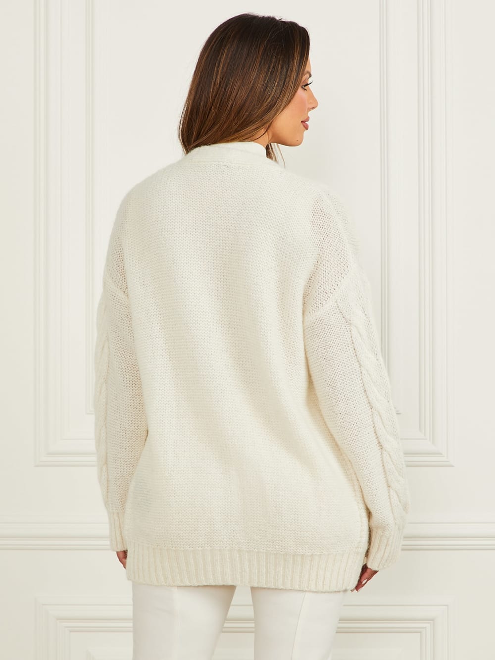 Ginny Cable-Knit Sweater Cardigan - Guess