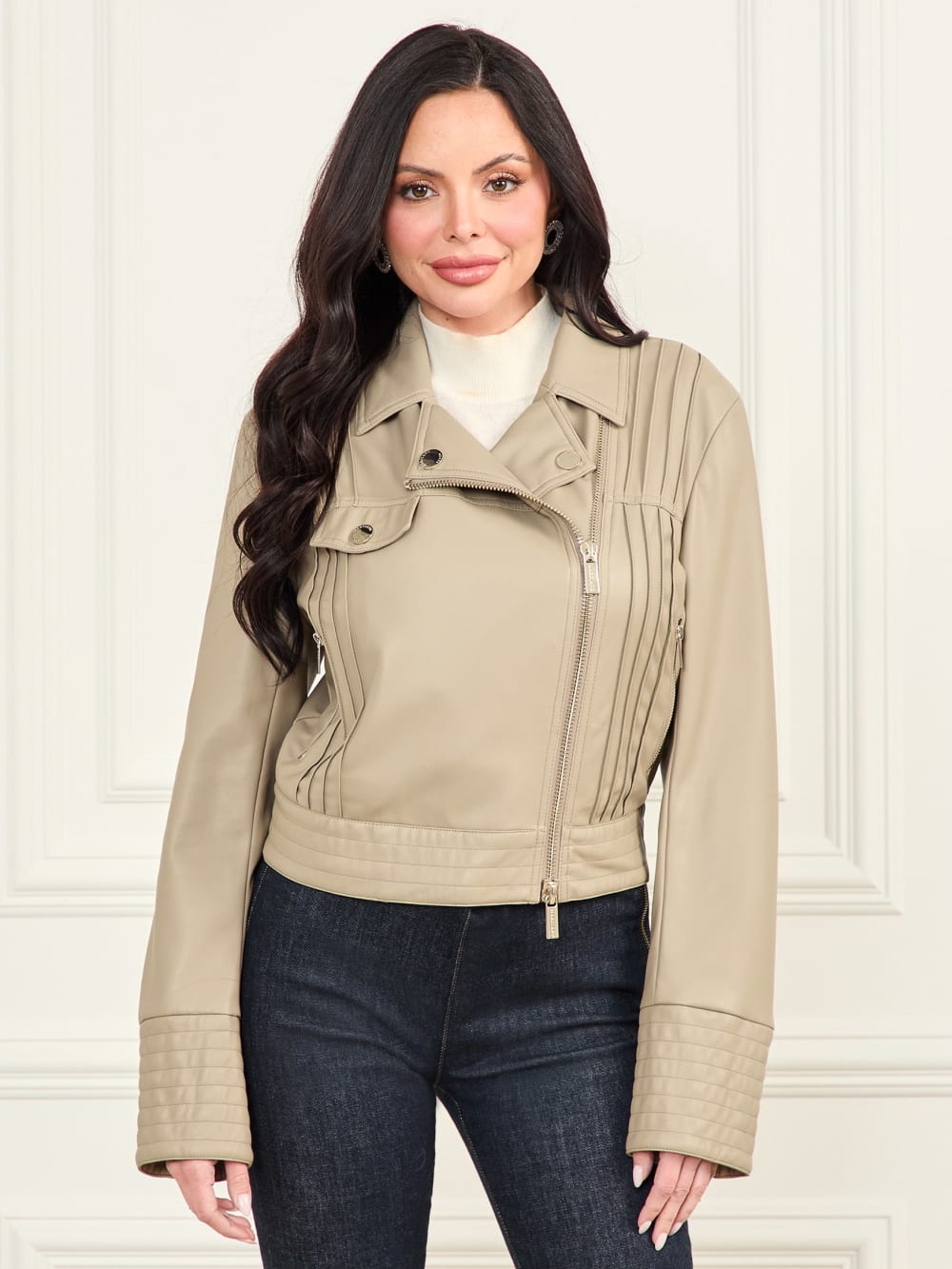 Faux-Leather Moto Jacket - Guess