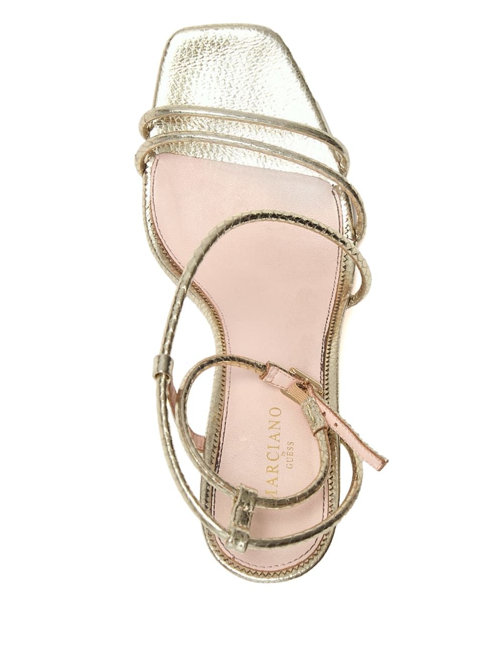 Metallic Leather Strappy Heel - Guess