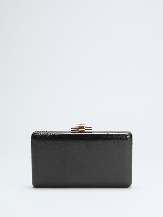 Gold-Tone Python Clutch - Guess