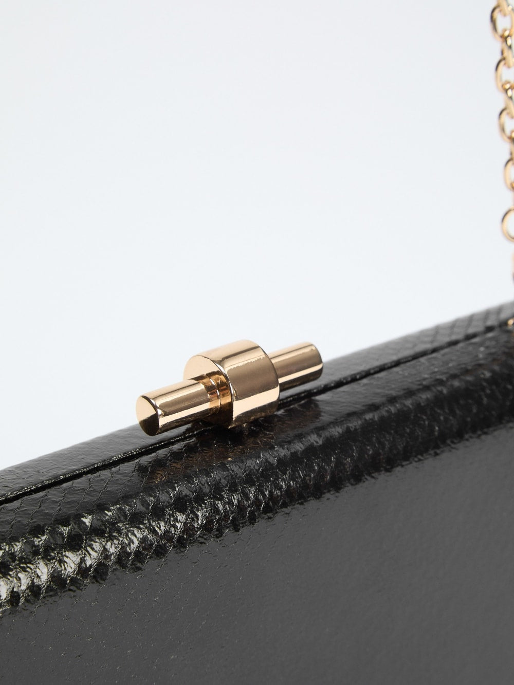 Gold-Tone Python Clutch - Guess