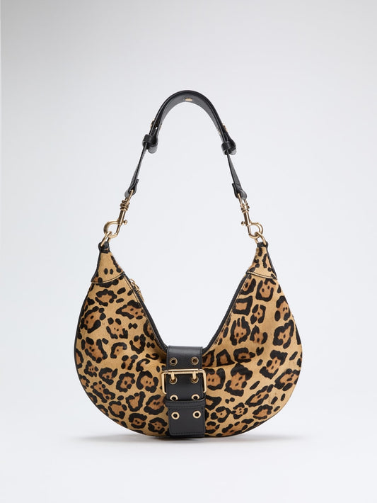 Leopard Crescent Shoulder Bag - Guess