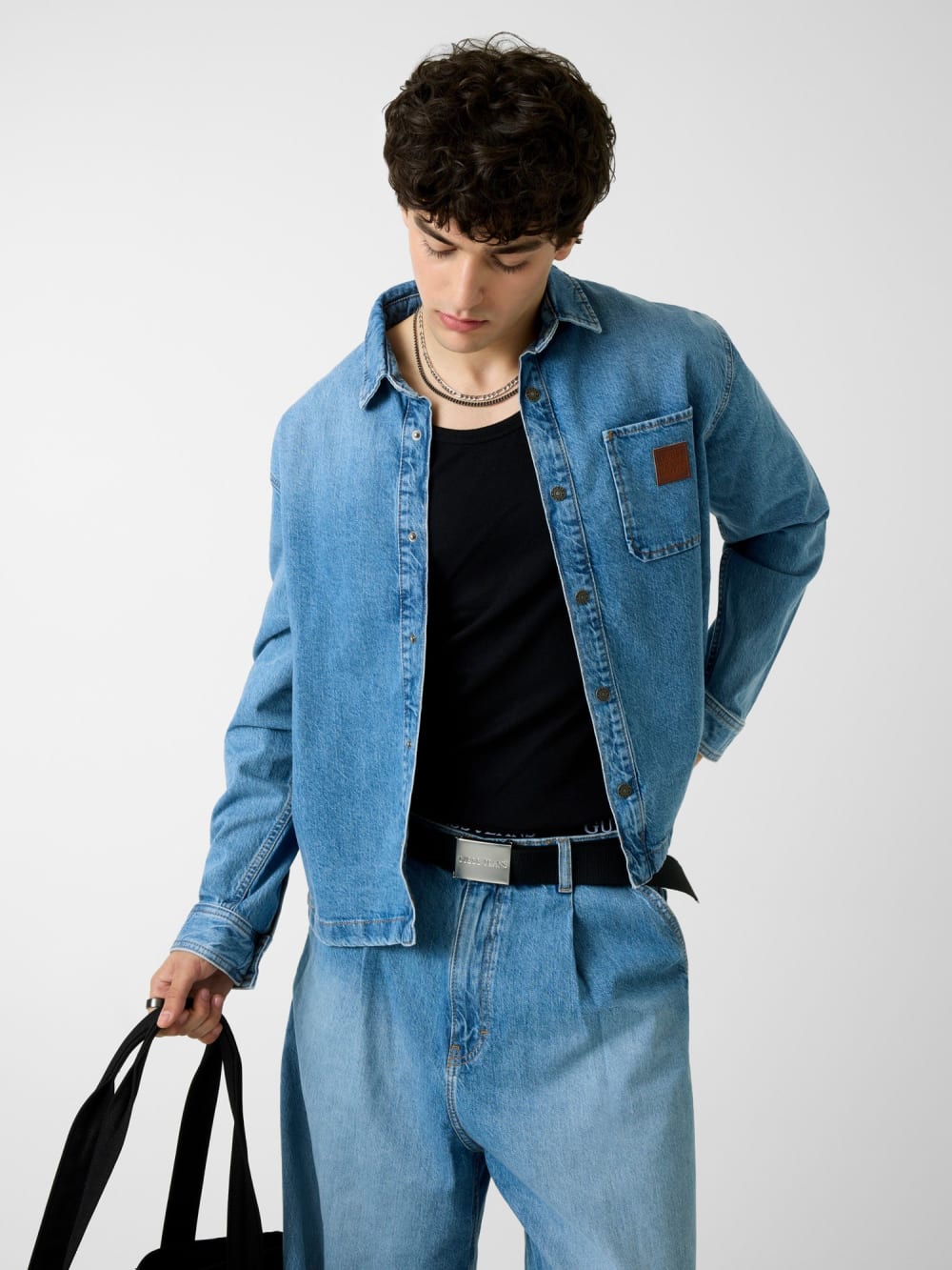 Oversize fit denim shirt - Guess