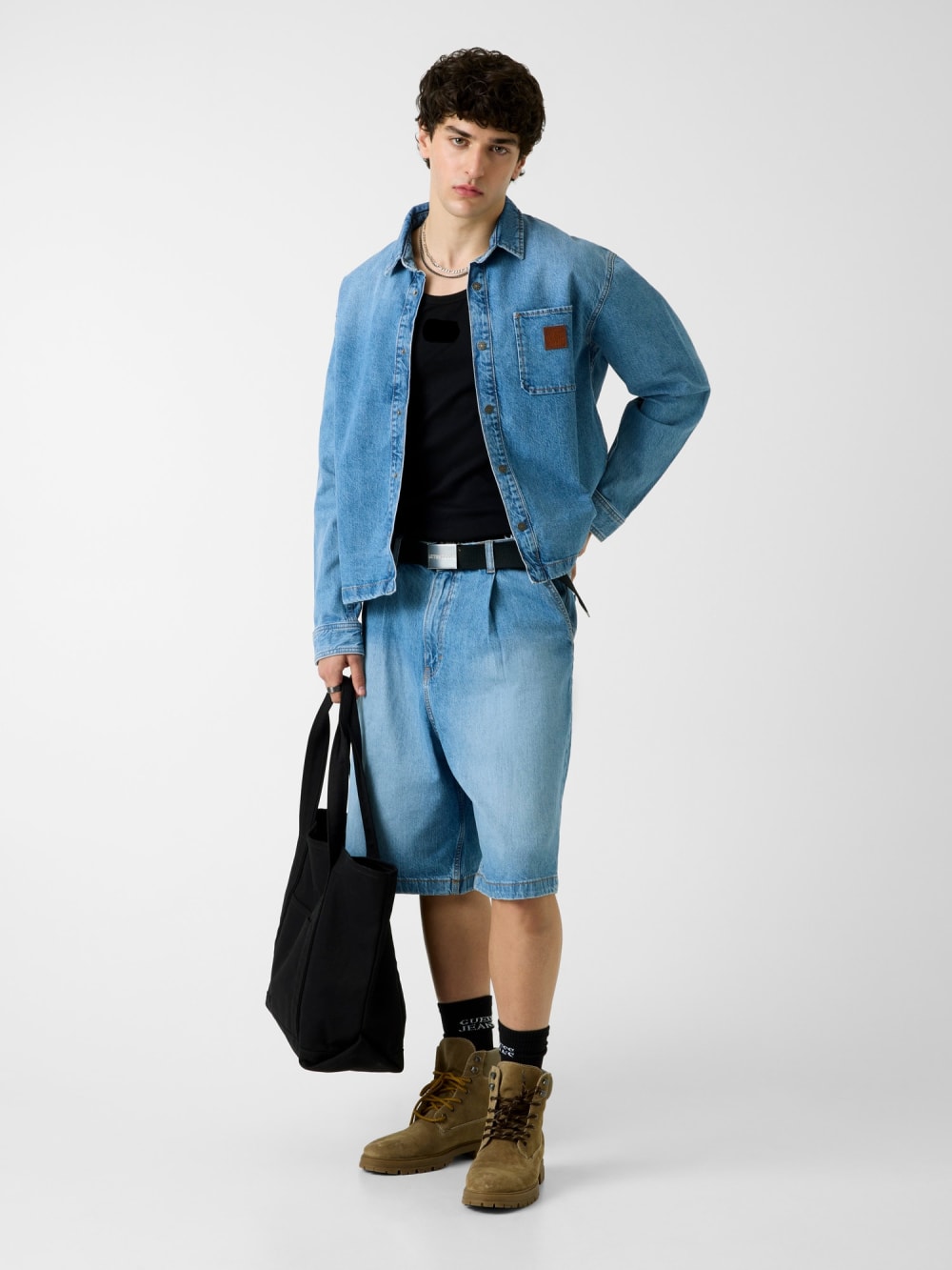 Oversize fit denim shirt - Guess