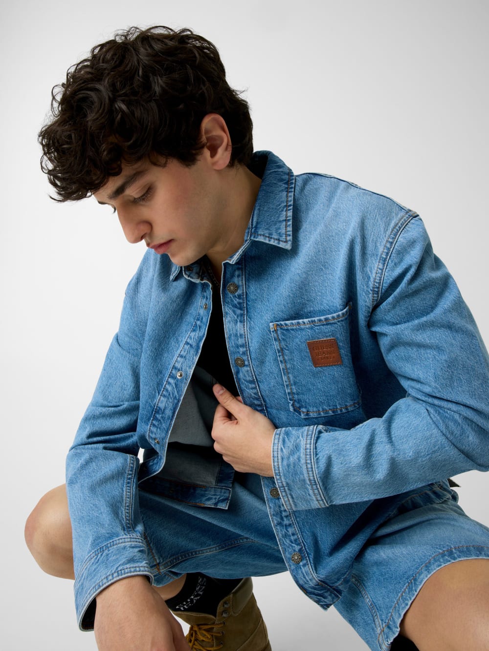 Oversize fit denim shirt - Guess