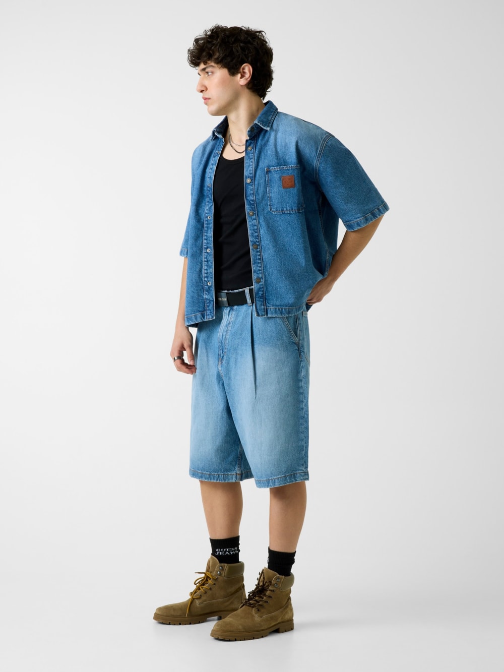 Oversize fit denim shirt - Guess