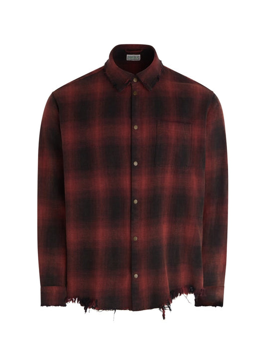 distressed flannel shirt - Guess