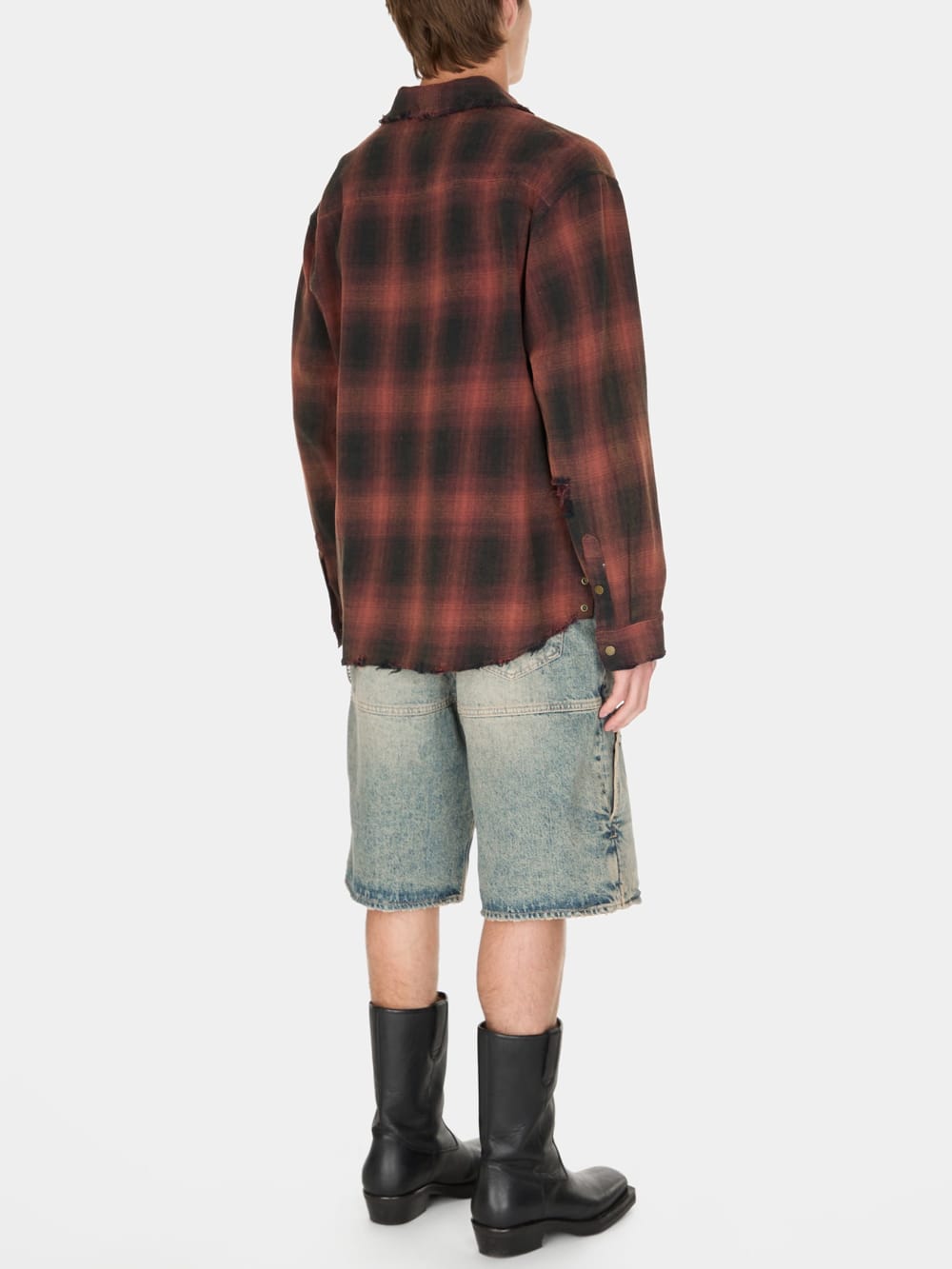 distressed flannel shirt - Guess