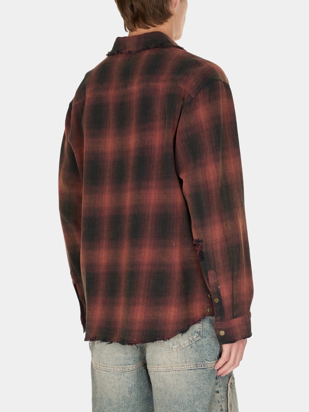 distressed flannel shirt - Guess