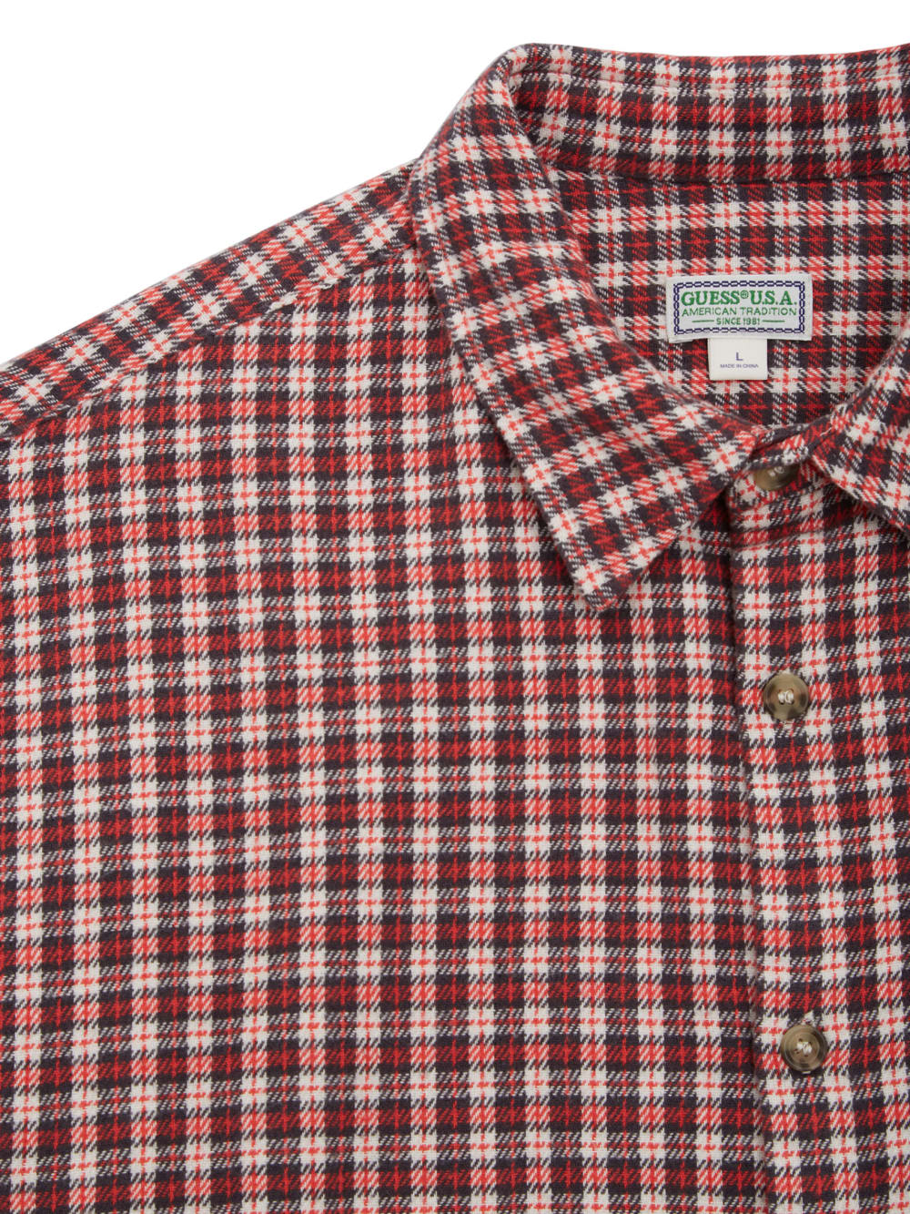 Plaid Button-Up Shirt - Guess