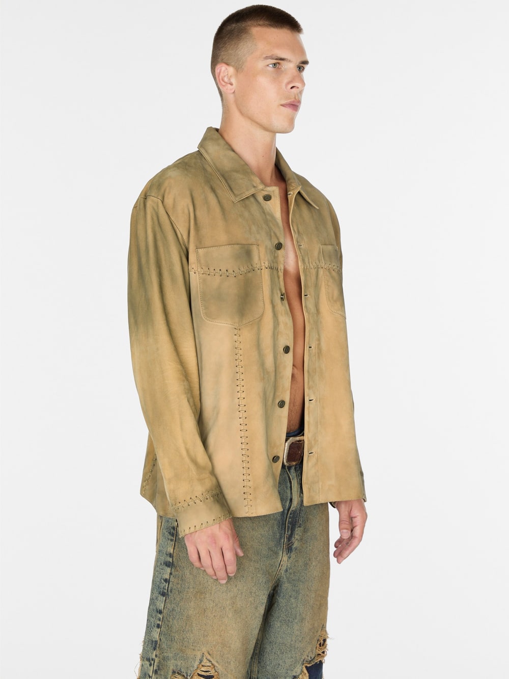 washed suede shirt - Guess