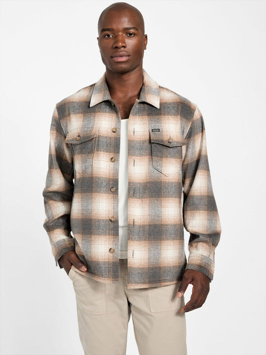Eco Checkered Wool-Blend Overshirt - Guess