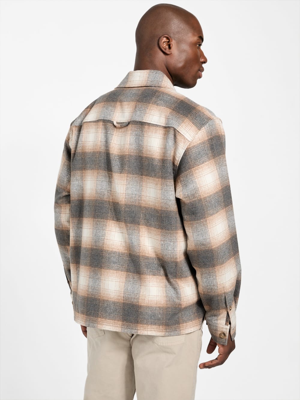 Eco Checkered Wool-Blend Overshirt - Guess